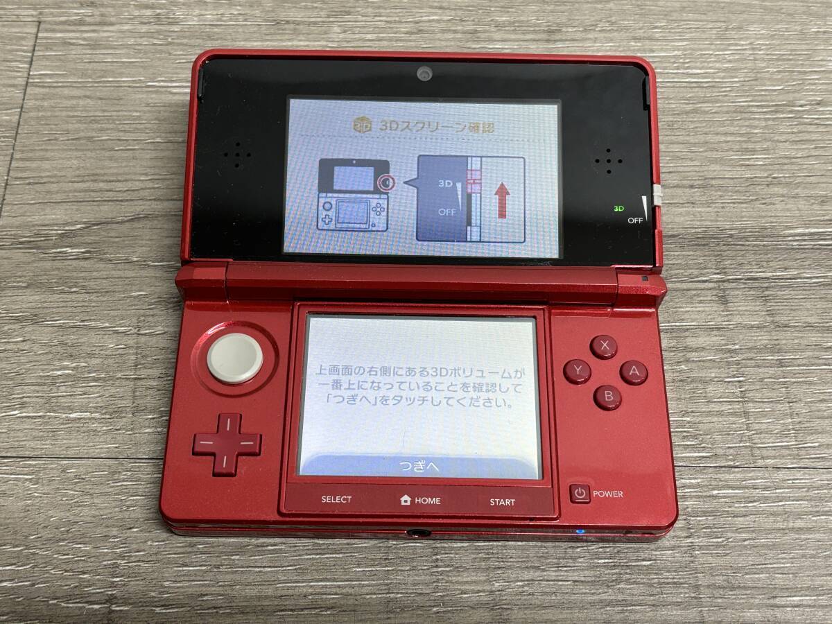 ☆ 3DS ☆ ニンテンドー3DS メタリックレッド 動作品 本体 タッチペン アダプター 付属 Nintendo 3DS DS 任天堂 0657の画像5