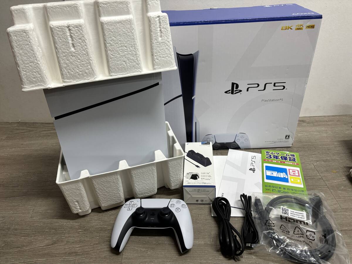 ☆ PS5 ☆ プレイステーション5 ディスクドライブエディション CFI-2000 1TB 動作品 本体 コントローラー 箱 説明書 付 Playstation5 3439の画像1