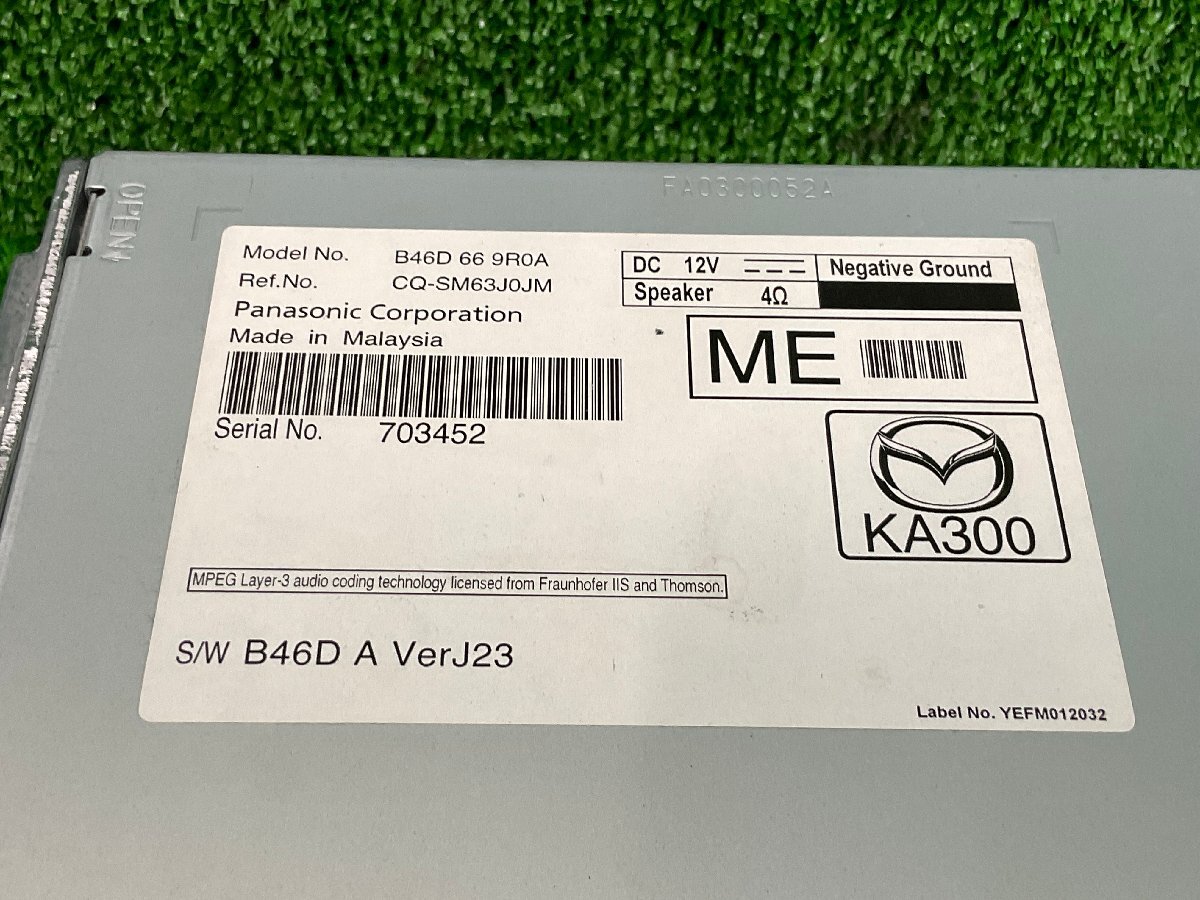 七 保証付き アクセラ CBA-BM6FJ 純正 ディスプレイオーディオ B46D 66 9R0A Guaranteed Sales マツダ 34814 Y152_画像3