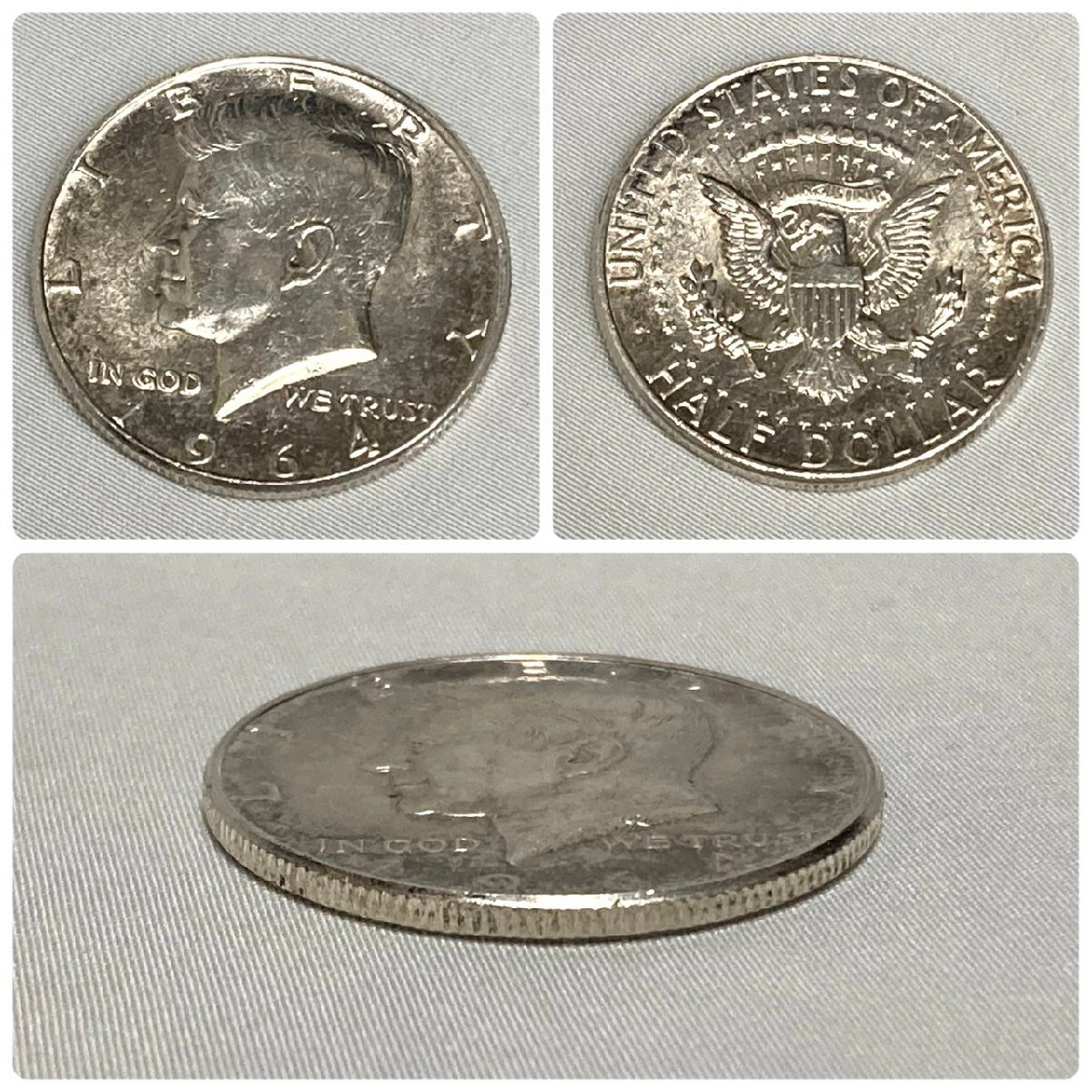 ♪アメリカ 銀貨 おまとめ 3点 総重量:約46.4g 1941年 1ダイム マーキュリー 1964年 50セント ケネディ 1987年 1ドル イーグル リバティ♪_画像5