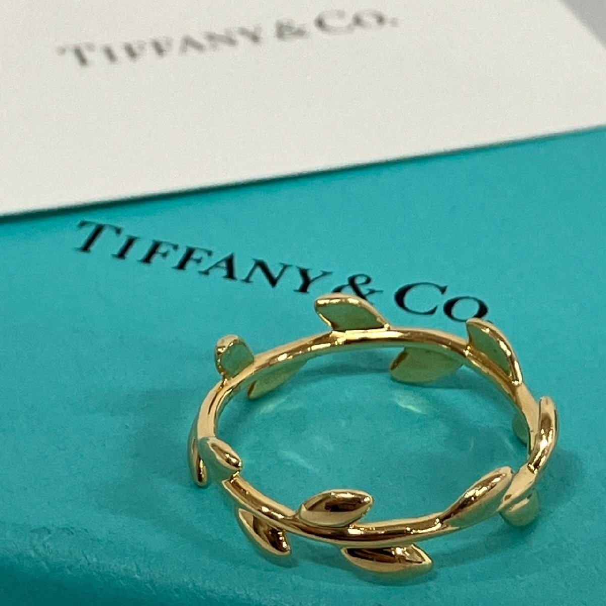 ※※TIFFANY&Co. ティファニー オリーブ リーフ バンド リング k18YG 18金 イエローゴールド 750刻印 14号 総重量 2.6g パロマ・ピカソ※※_画像1