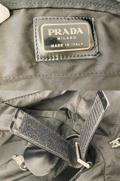 *PRADA Prada nylon bag Boston bag travel 2Way black triangle Logo south capital pills key high capacity *