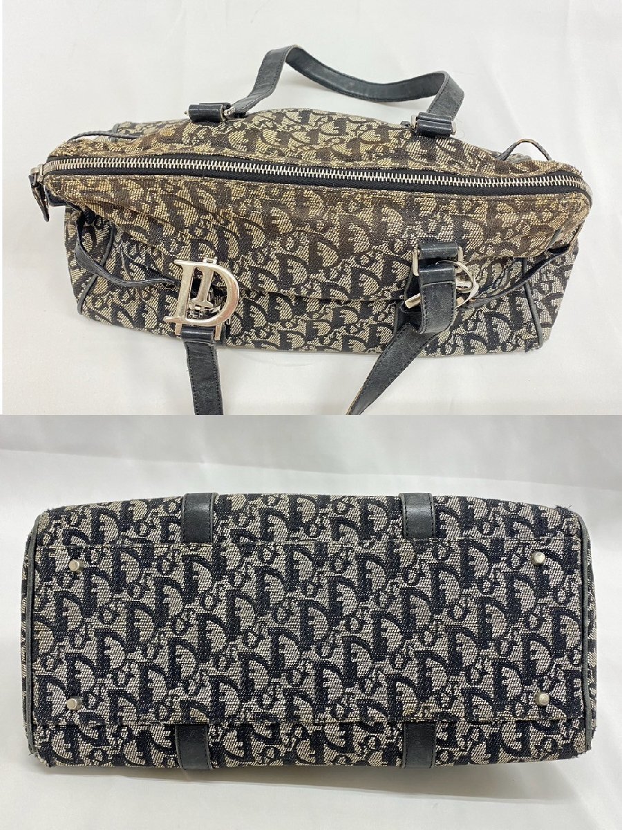 ◇◇Christian Dior クリスチャンディオール BO E 0094 トロッター ミニボストン ハンドバッグ シルバー金具◇◇_画像4