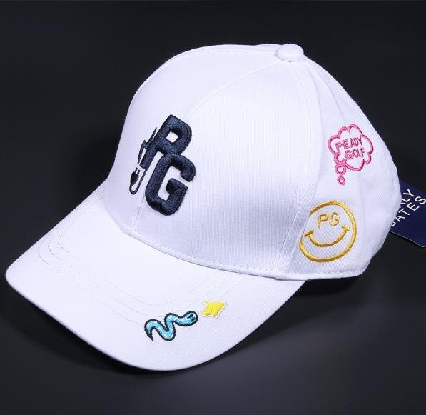 新品　PG ゴルフ　キャンプ　帽子　ホワイト　白_画像1