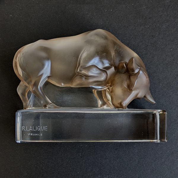 ルネ・ラリック R.LALIQUE 彫像・ペーパーウエイト　「Taureau」 雄牛 アンティーク 1931年_画像1