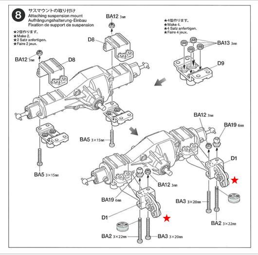 3 racing lower linkage mount Tamiya CR-01 for 