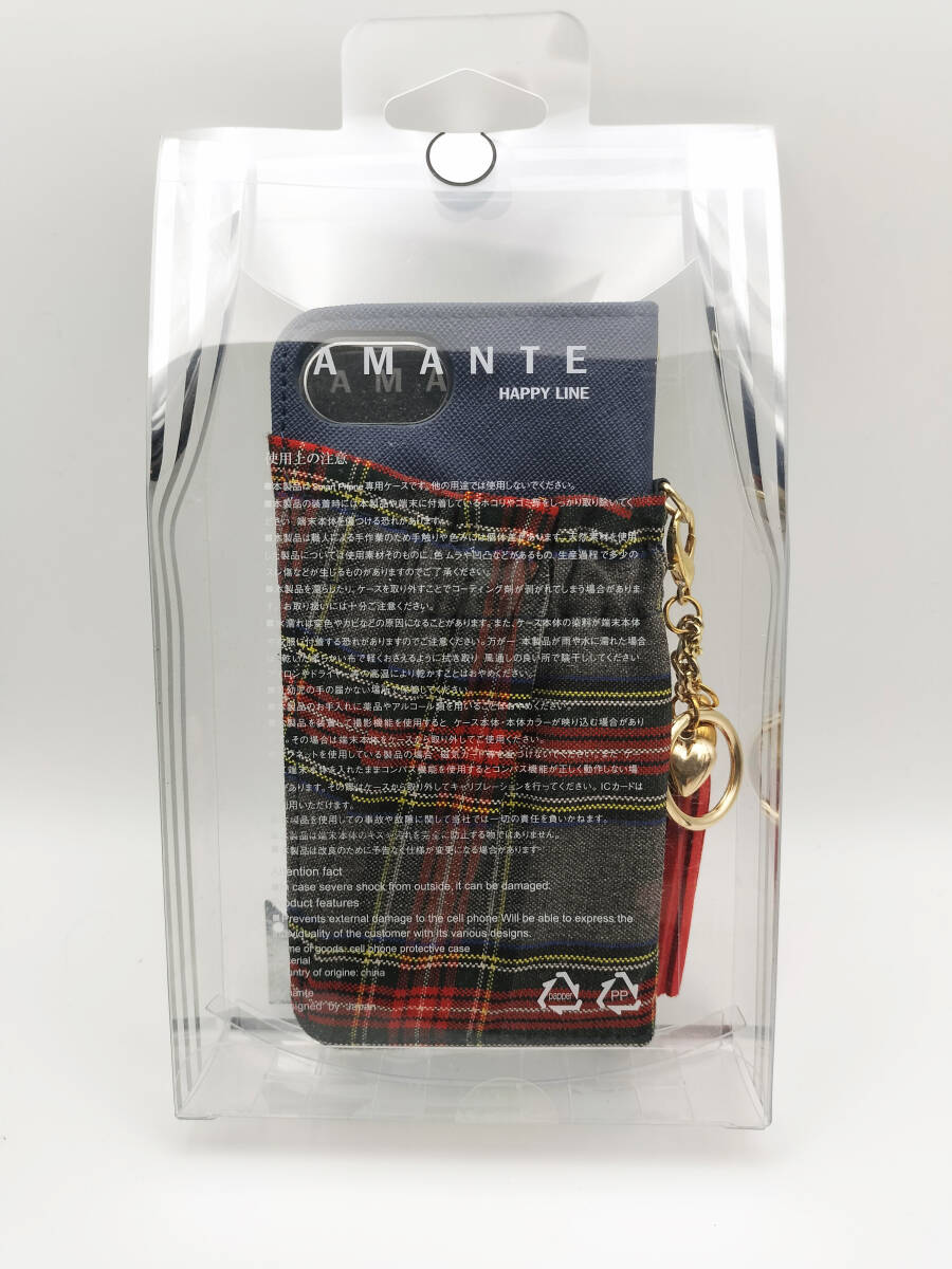 ★新品★ AMANTE iPhone 8/7/6S/6 スマホケース 手帳型 Plaid チェック柄_画像2