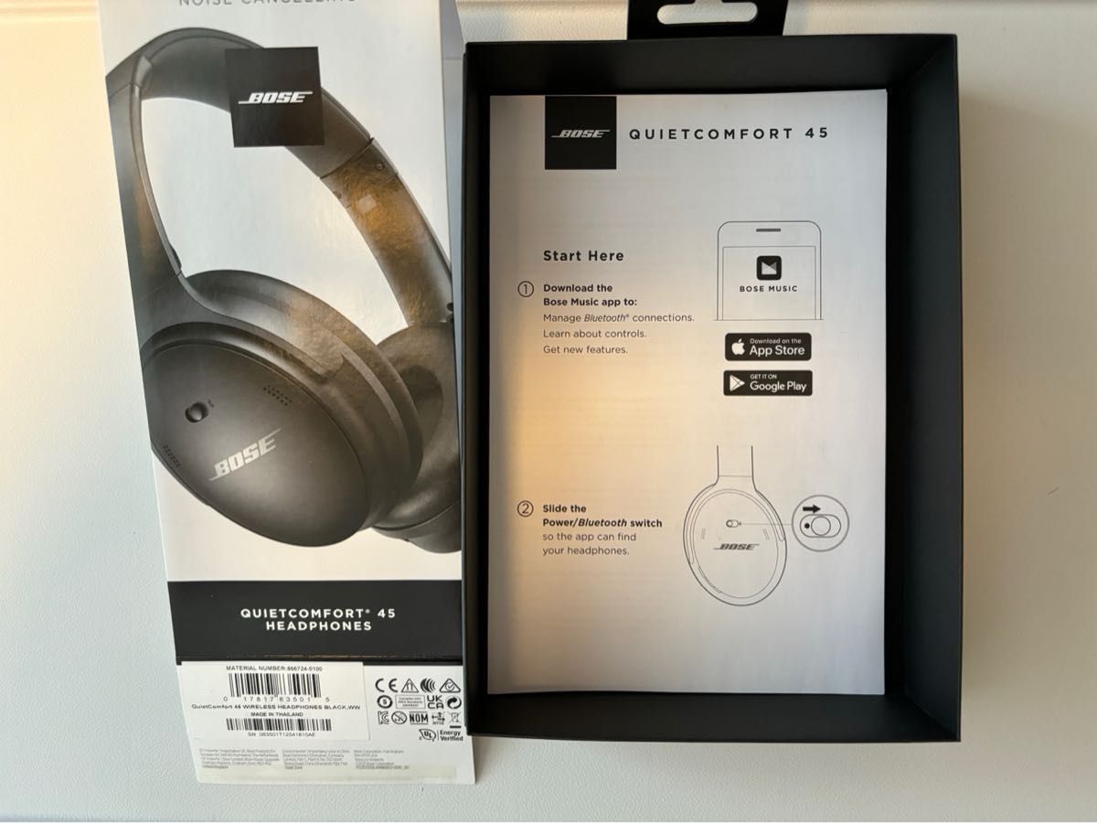 Bose QuietComfort 45 Headphones Black BOSE QC45 ブラック　ヘッドホン