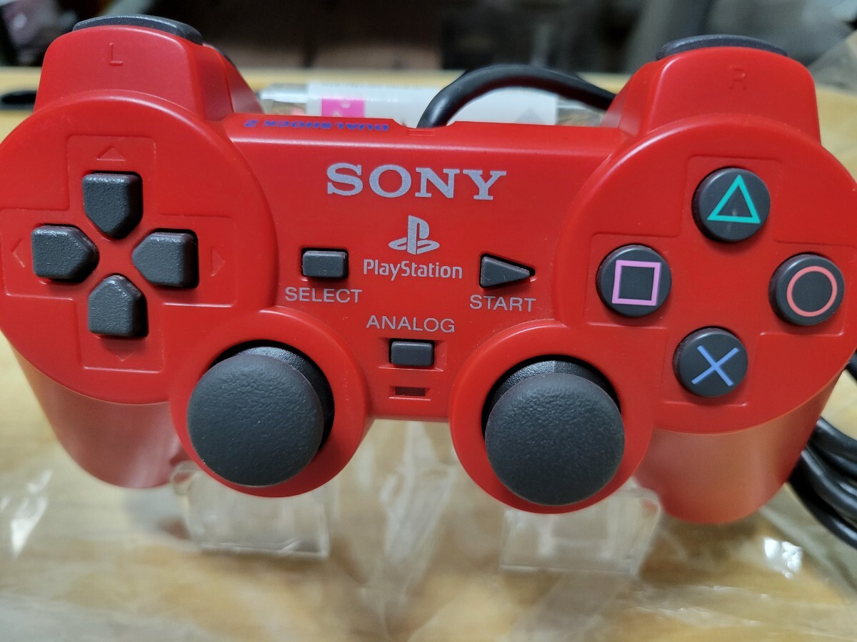 PS2 プレステ2 PlayStation2 コントローラー 純正品 DUALSHOCK2 動作品 美品！　赤_画像6