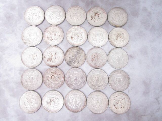 ◇ アメリカ 銀貨 1964年 ケネディ リバティ ハーフダラー 50セント コイン 25枚 約311.8g おまとめ_画像2