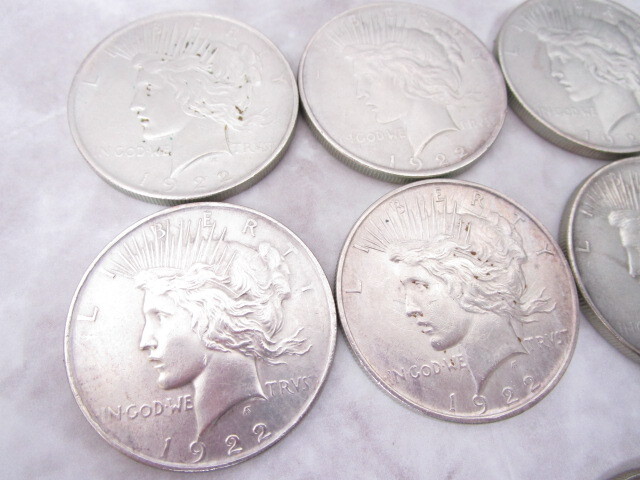 ◇ アメリカ 銀貨 1922年 1923年 ピース ダラー リバティ 1ドル コイン 12枚 約321.5g おまとめ_画像2