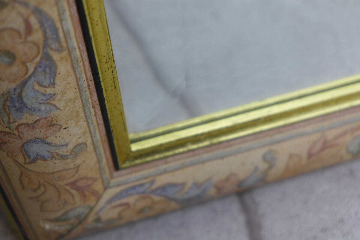 ee532● イタリア アンティーク調ウォールミラー 壁掛け鏡 姿見 クラシカル エレガント/200_画像3