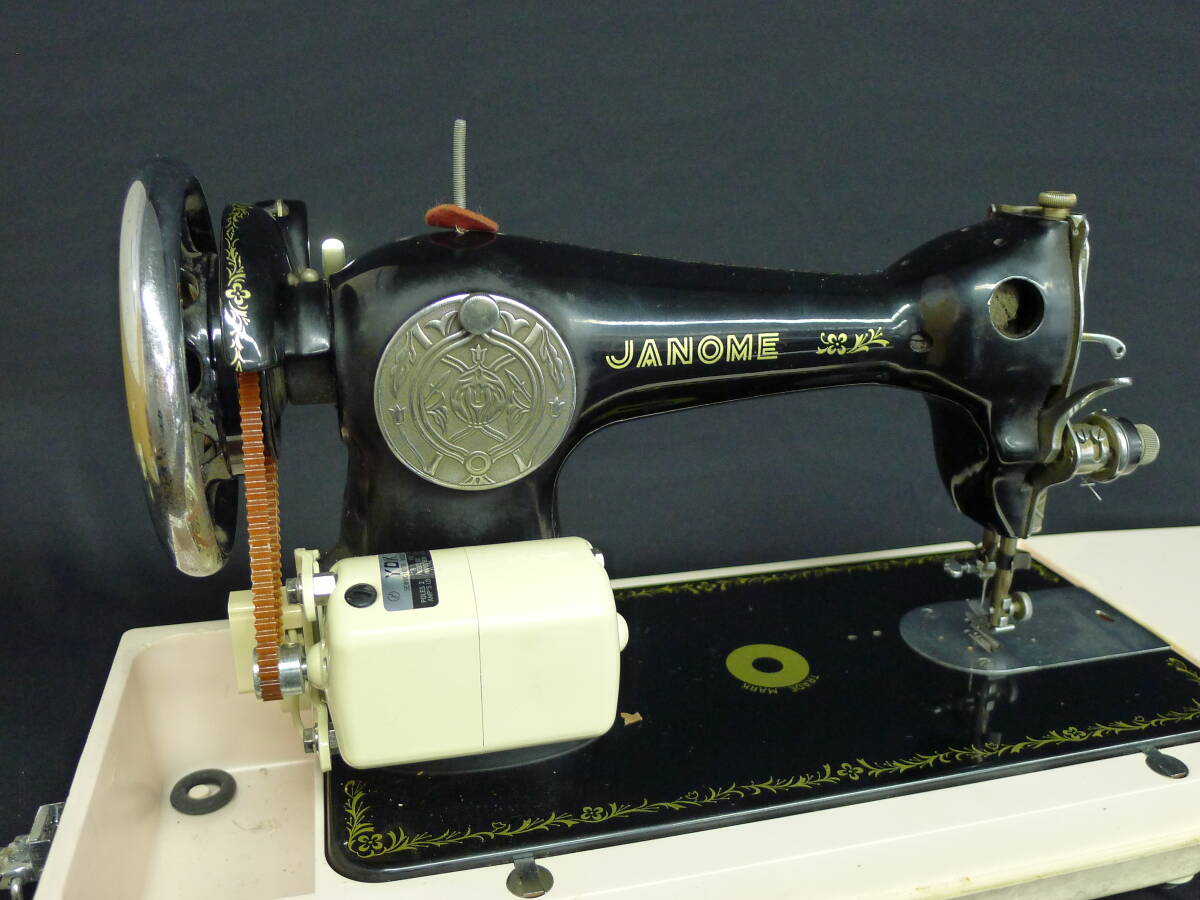 ee1509* работа OK JANOME/ Janome швейная машина YM-40 foot педаль motor с футляром Showa Retro античный TRADE MARK вес примерно 16kg/140