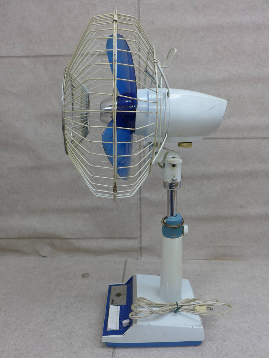 ee1424● 【動作可】BROTHER/ブラザー DELUXE fan 三枚羽 扇風機 F30-214 当時物 昭和 レトロ アンティーク リビング ブルー系羽/140_画像3