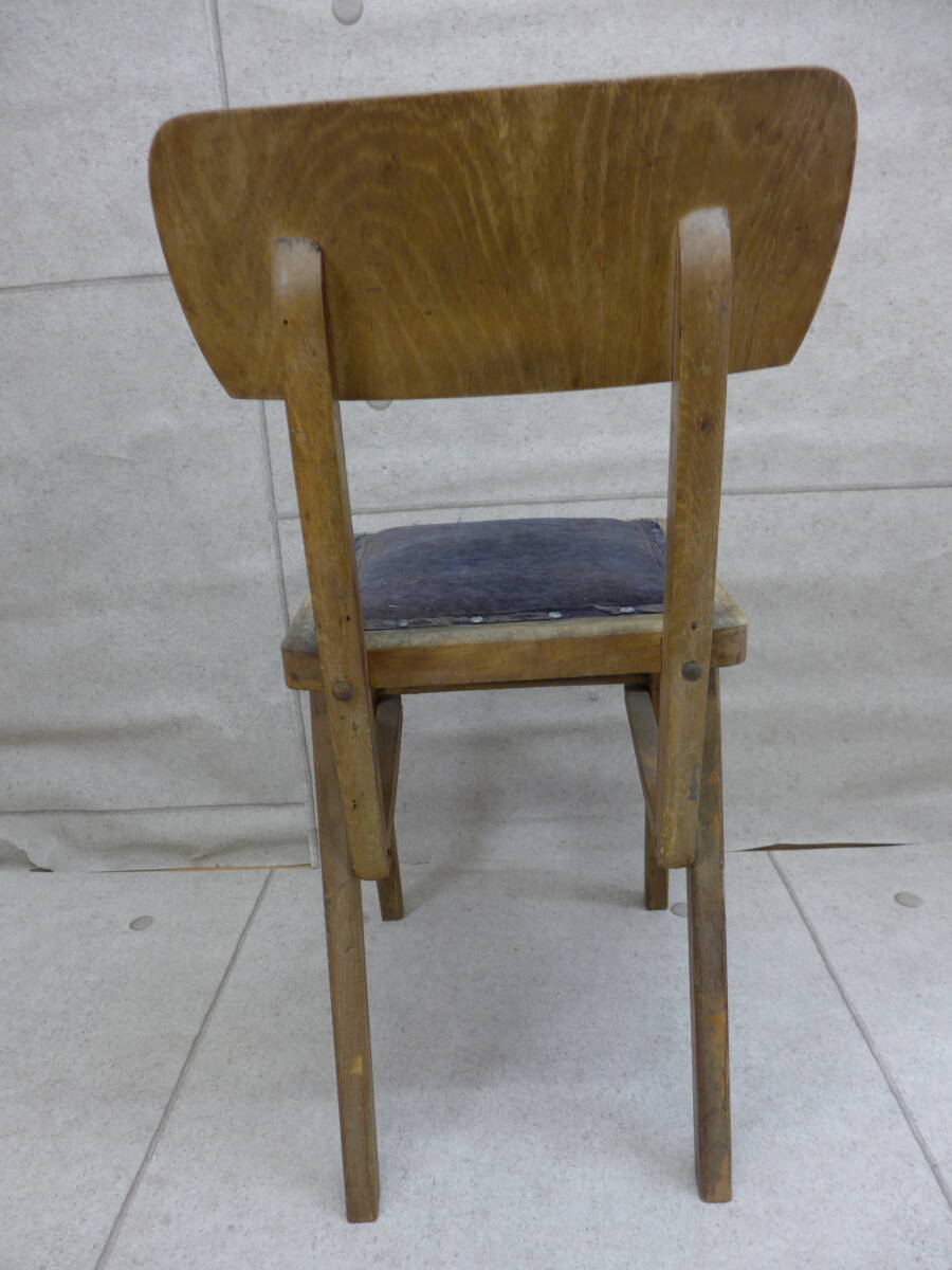 ee523● アンティーク家具 木製の小さな椅子 大正 昭和 古家具 鋲 店舗什器/160_画像9