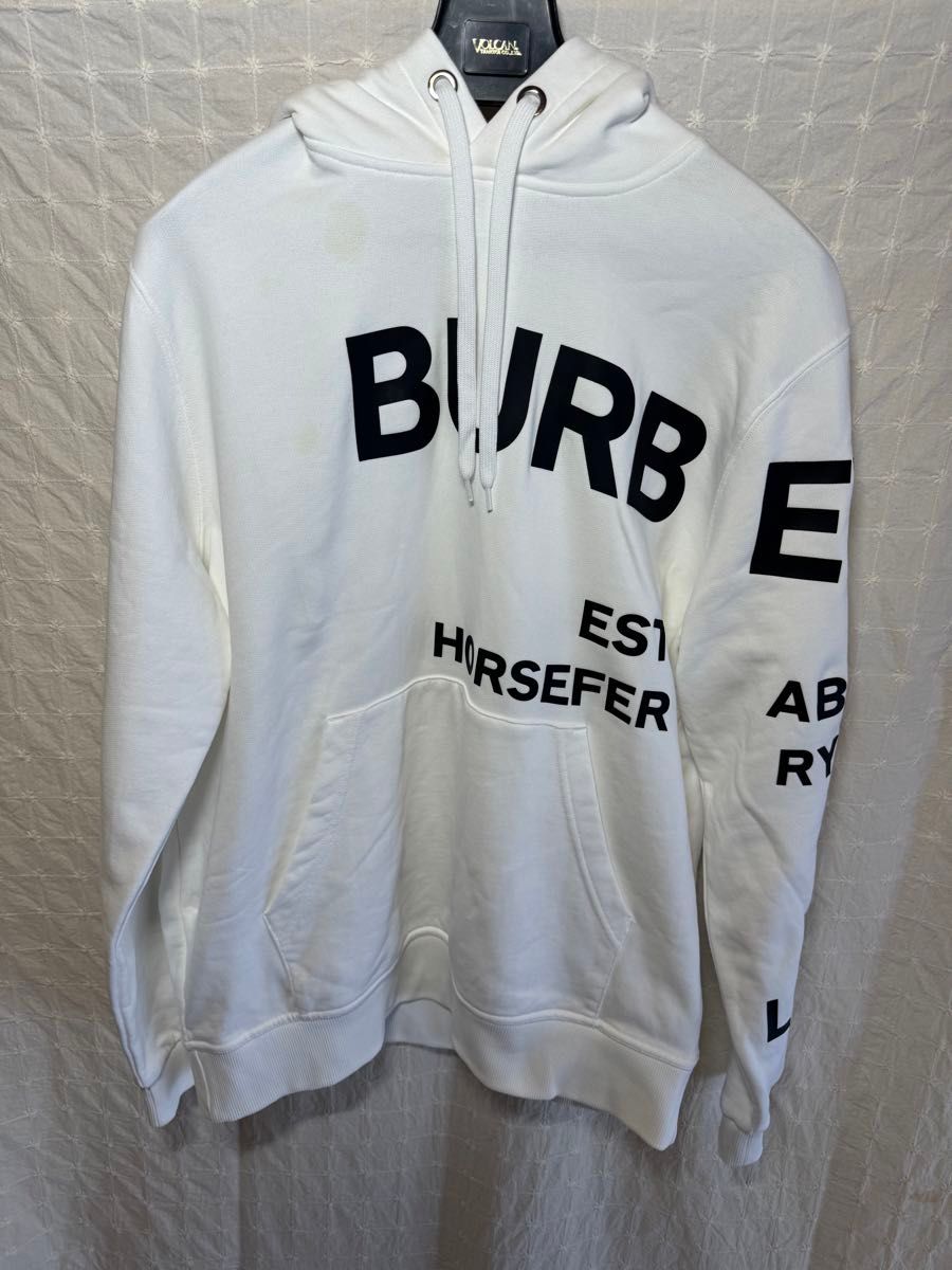 BURBERRY バーバリー パーカー 男女兼用 フード付き ホワイト 白 BURBERRY バーバリー パーカー 男女兼用 フード付き ホワイト 白