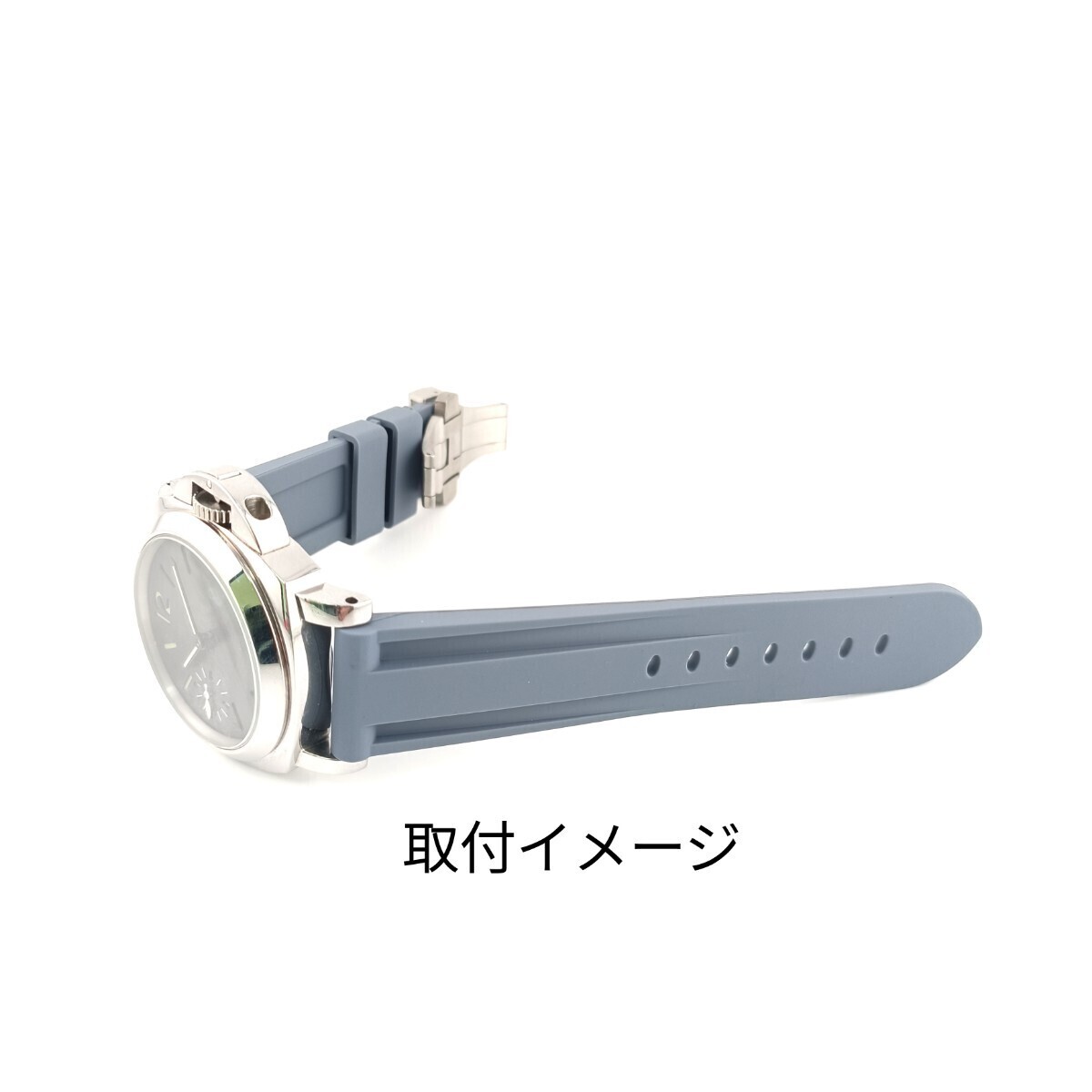 22mm パイプチューブ付属 腕時計 シリコン ラバーベルト グレー 22mm パイプチューブ付属 腕時計 シリコン ラバーベルト グレー