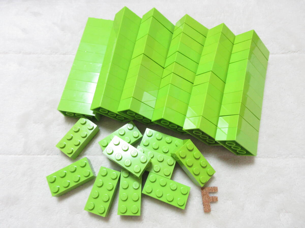 LEGO★F 正規品 70個 ライム 2×4 ブロック パーツ 同梱可能 レゴ シティ タウン ホテル デパート クリエイター エキスパート 建材 建物_画像2