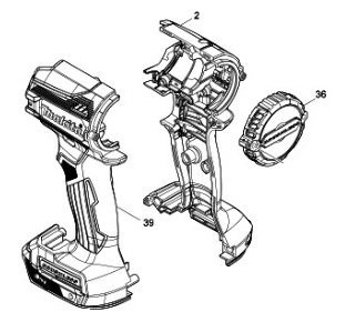 マキタ makita 18V 充電式インパクトドライバ TD171D 用（ブラウン）ハウジングセット品 183P26-4 リヤカバー 458482-4 ２点セット 部品_TD171D 用（ブラウン）ハウジングセット