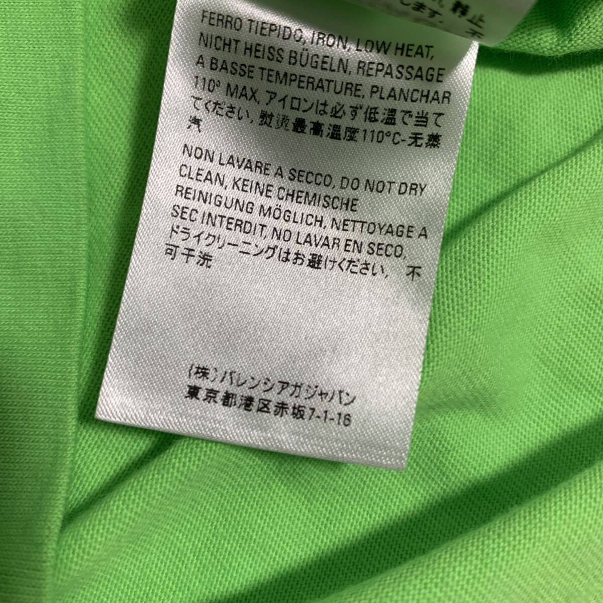 美品 バレンシアガ 【圧巻のデザイン】 BALENCIAGA 半袖 Tシャツ カットソー トップス ビックロゴ メンズ グリーン サイズM位の画像7