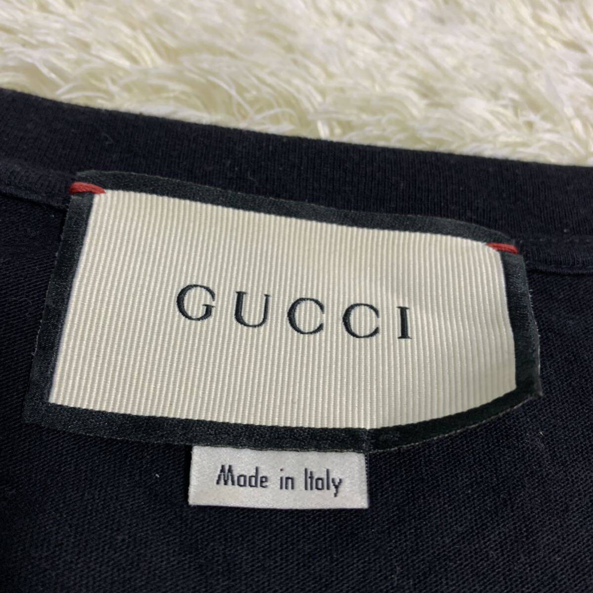 美品 グッチ【大人気デザイン】 GUCCI 半袖 Tシャツ カットソー トップス インターロッキング ロゴ メンズ ブラック サイズS_画像5