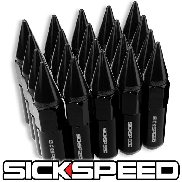 SICKSPEED　スパイクナット ブラック P1.5 90ｍｍ 20本 JDM USDM シックスピード ホイールナット レクサス トヨタ ホンダ マツダ ミツビシ