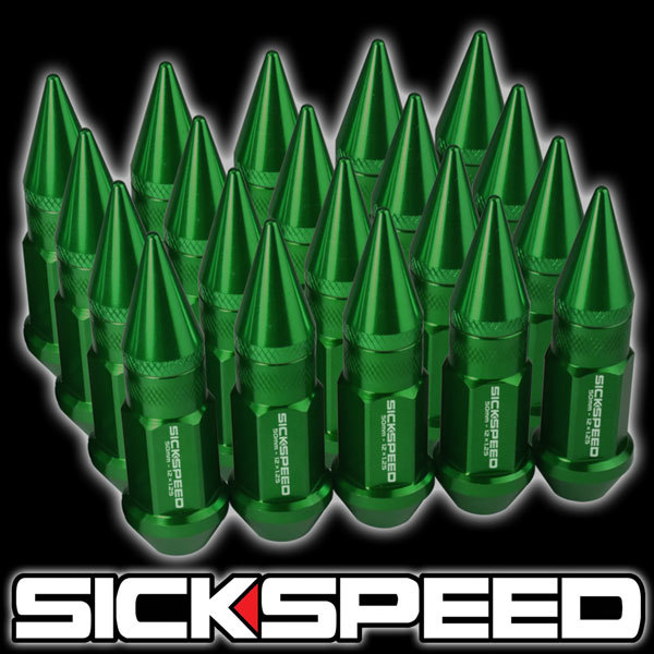 SICKSPEED グリーン P1.5 50mm 20本 スパイク キャップ USDM JDM シックスピード スタンス レクサス トヨタ ホンダ ミツビシ マツダ