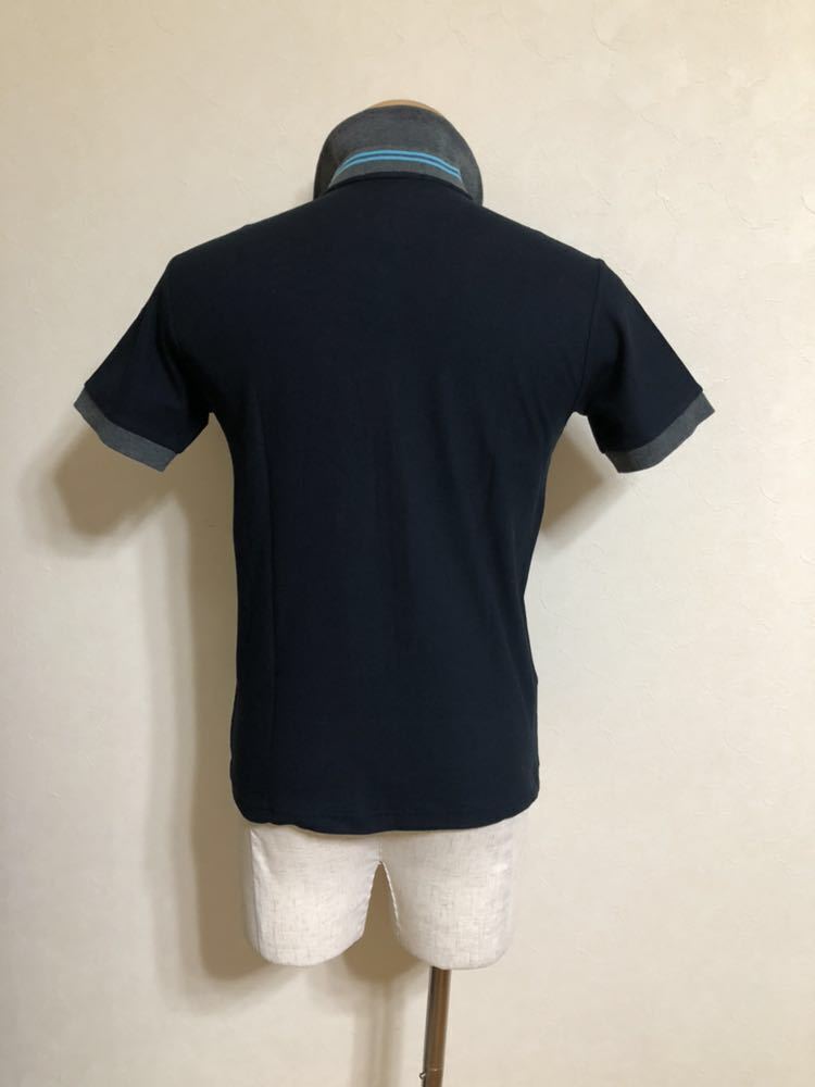 FRED PERRY フレッドペリー 鹿の子 ポロシャツ トップス サイズS 半袖 ネイビー FZ1362 ヒットユニオン 日本製_画像2