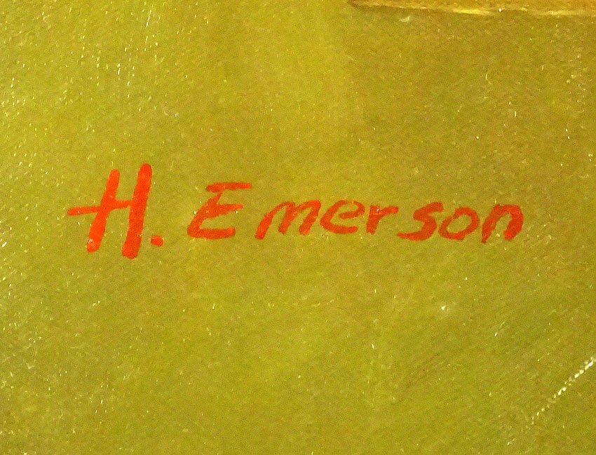 緑屋c■ 額装　H.Emerson　『果物』　油彩 油絵　静物画　F20　金彩ロココ調フレーム　i2m/5-243/31-1#ヤマト200_画像6