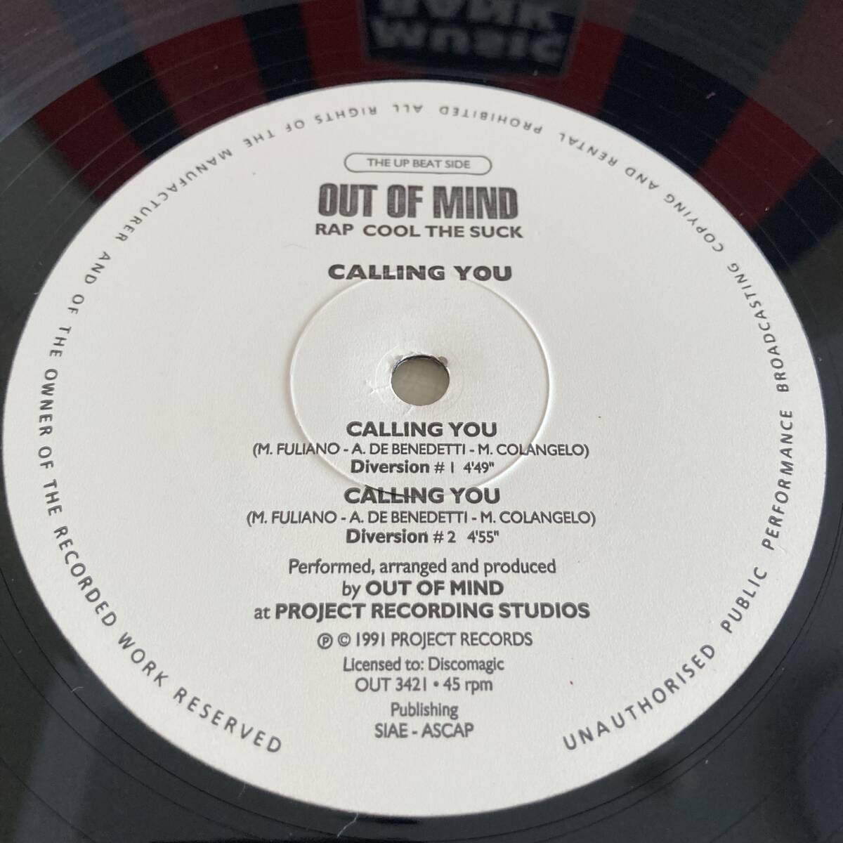 Out Of Mind - Calling You 12 INCH_画像4