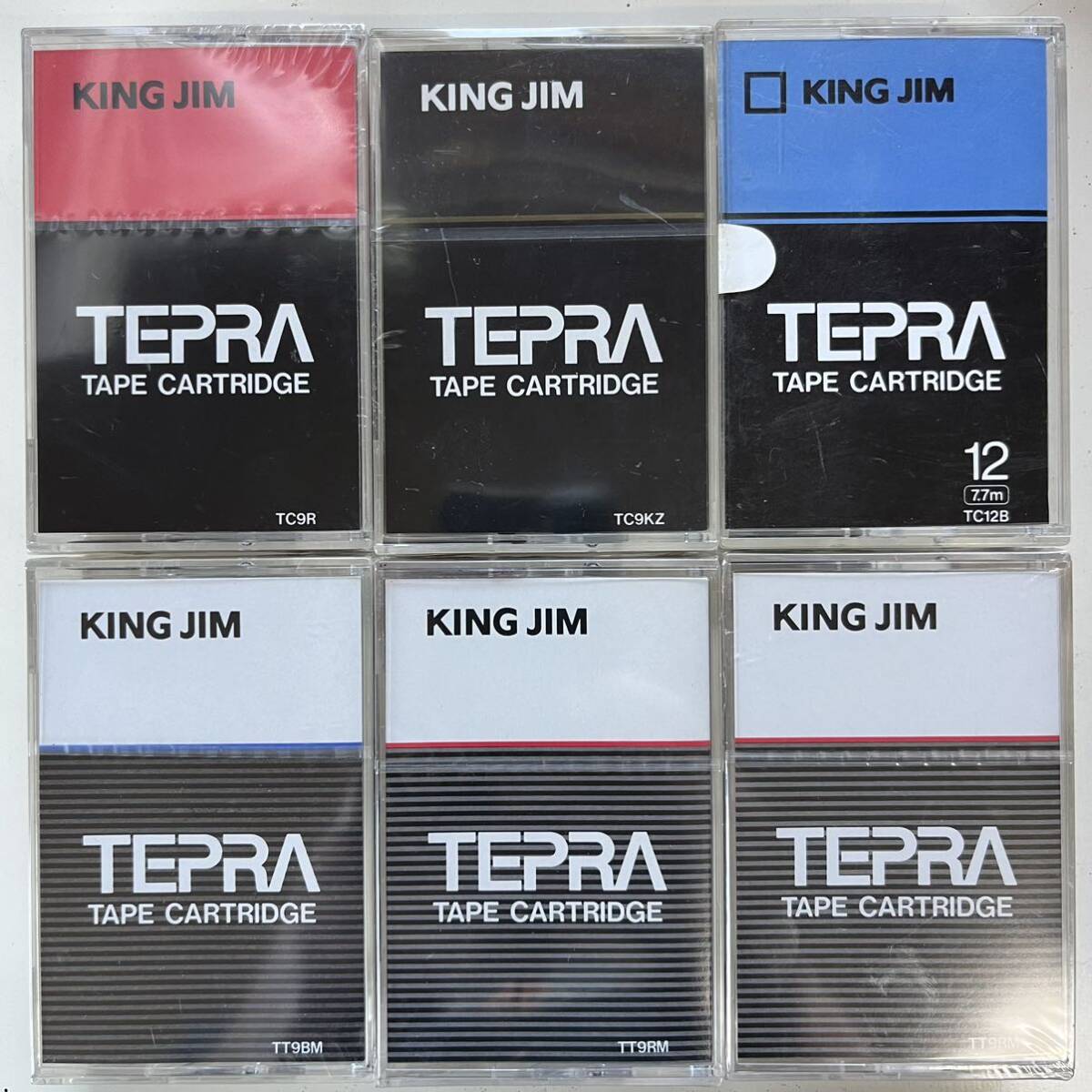 送料込 ★未開封品 ★キングジム テプラ TEPRA テープカートリッジ 9mm 5個/12mm 1個 計6個セット