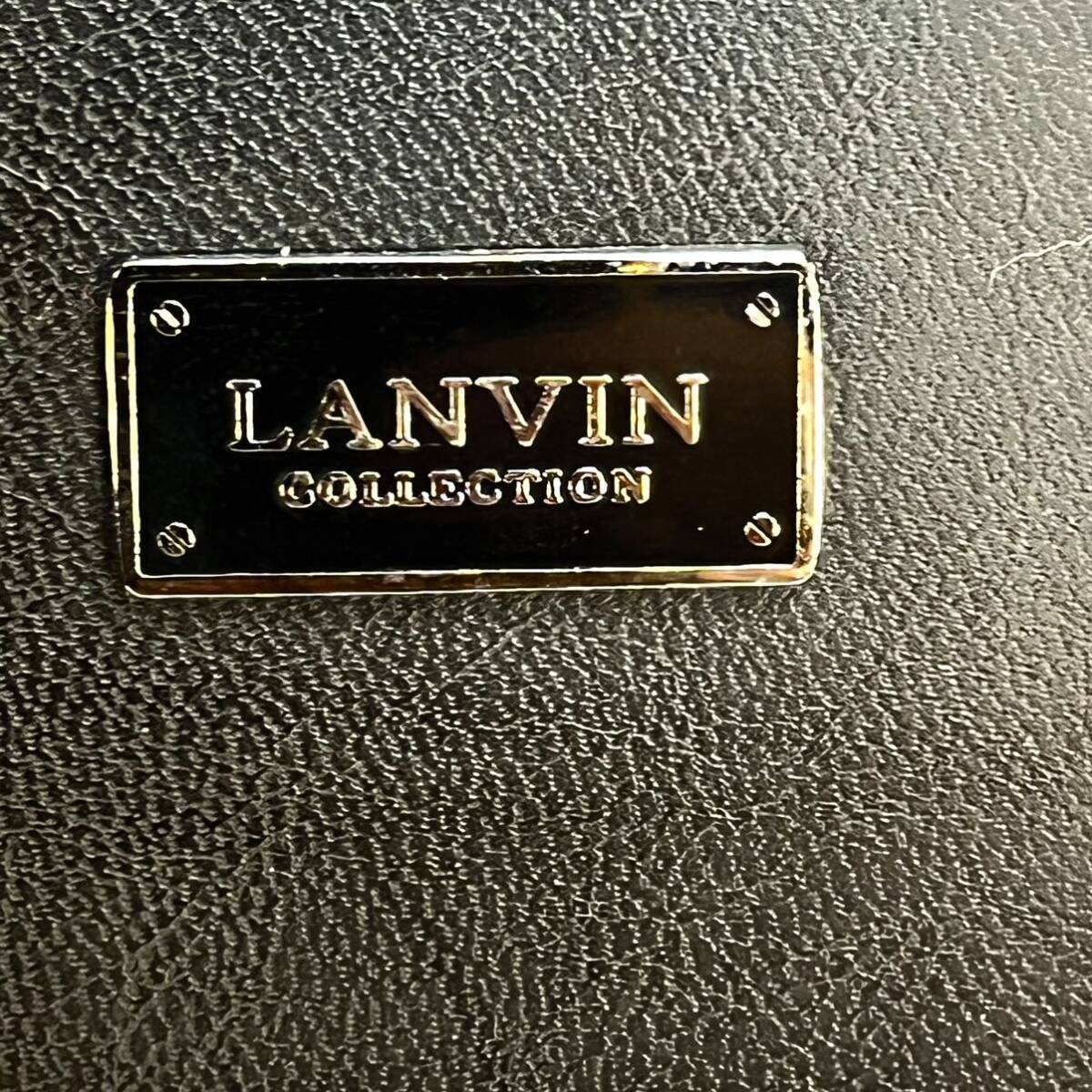 【美品】ランバン コレクション ★LANVIN COLLECTION 本革 ビジネスバッグ 黒 ブリーフケース シルバー金具 書類鞄_画像2