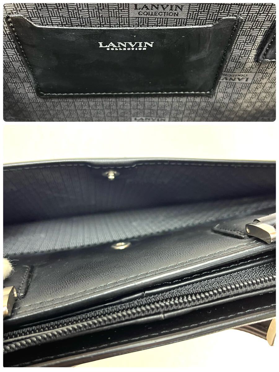 【美品】ランバン コレクション ★LANVIN COLLECTION 本革 ビジネスバッグ 黒 ブリーフケース シルバー金具 書類鞄_画像10