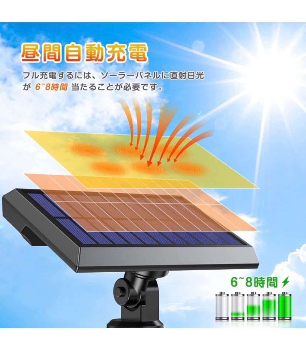 ソーラーセンサーライト 防水 分離型 センサーライト 太陽発電 LED作業灯