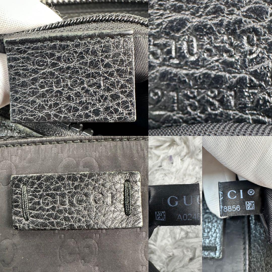 グッチ GUCCI ショルダーバッグ サコッシュ GGナイロン GG柄 レザー 総柄 肩掛け クロスボディ 黒 ブラック 斜め掛け メンズ 男女兼用_画像9