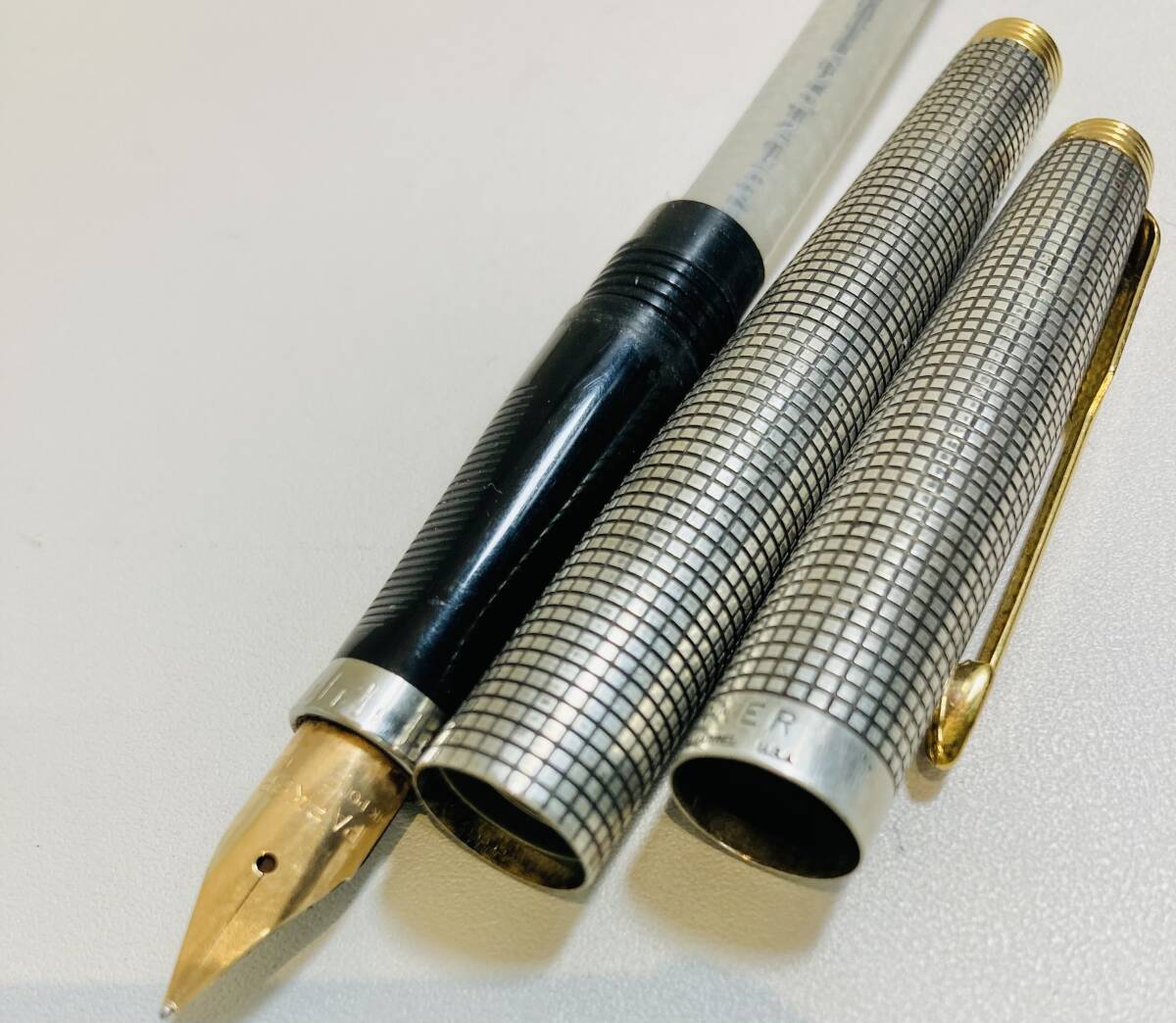 PARKER パーカー STERLING CAP＆BARREL USA 14K POINT 万年筆 文房具#219_画像4