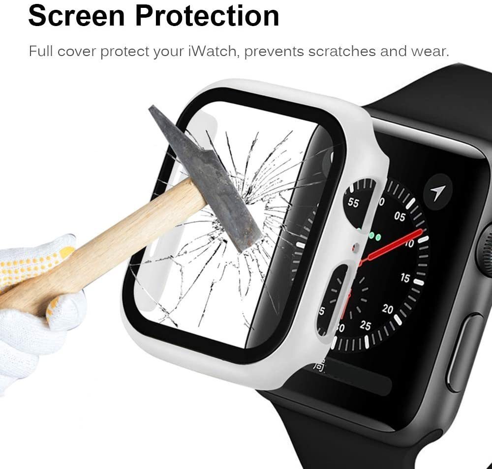 【送料無料】Apple Watch 用ケース アップルウォッチ保護ケース ガラスフィルム 一体型 アップルウォッチカバー(42mm ホワイト)_画像6