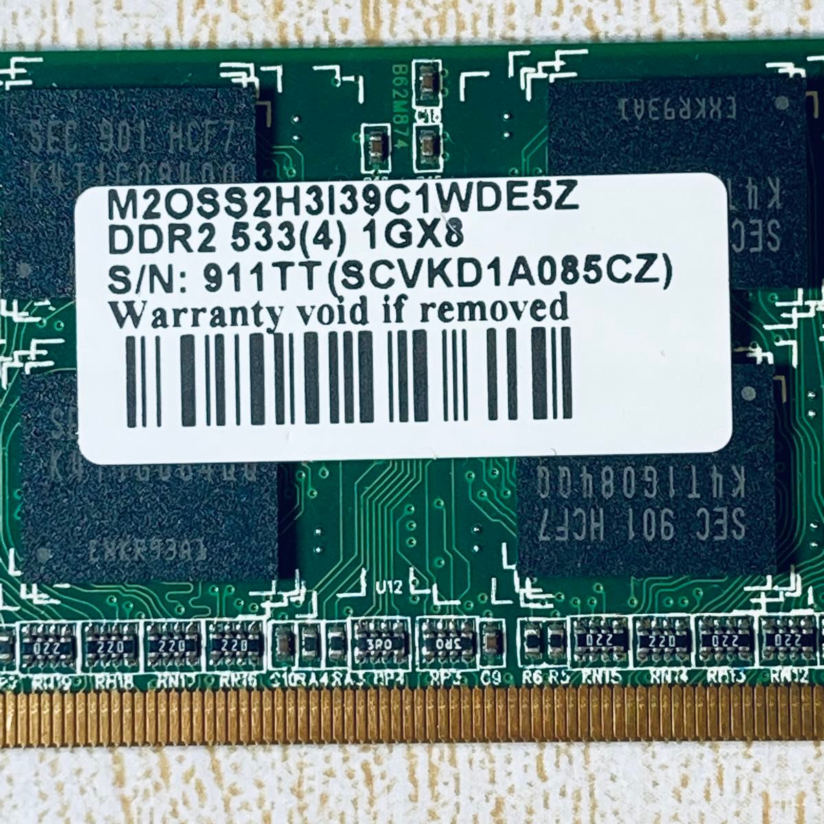 エレコム ノートPC用メモリ DDR2-533 SDRAM 172PinMicroDIMM 1GB ETM533-1G/RO