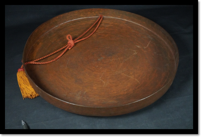 銅器 2㎏ ドラ 茶室 銅鑼 和骨董 茶道具の画像3