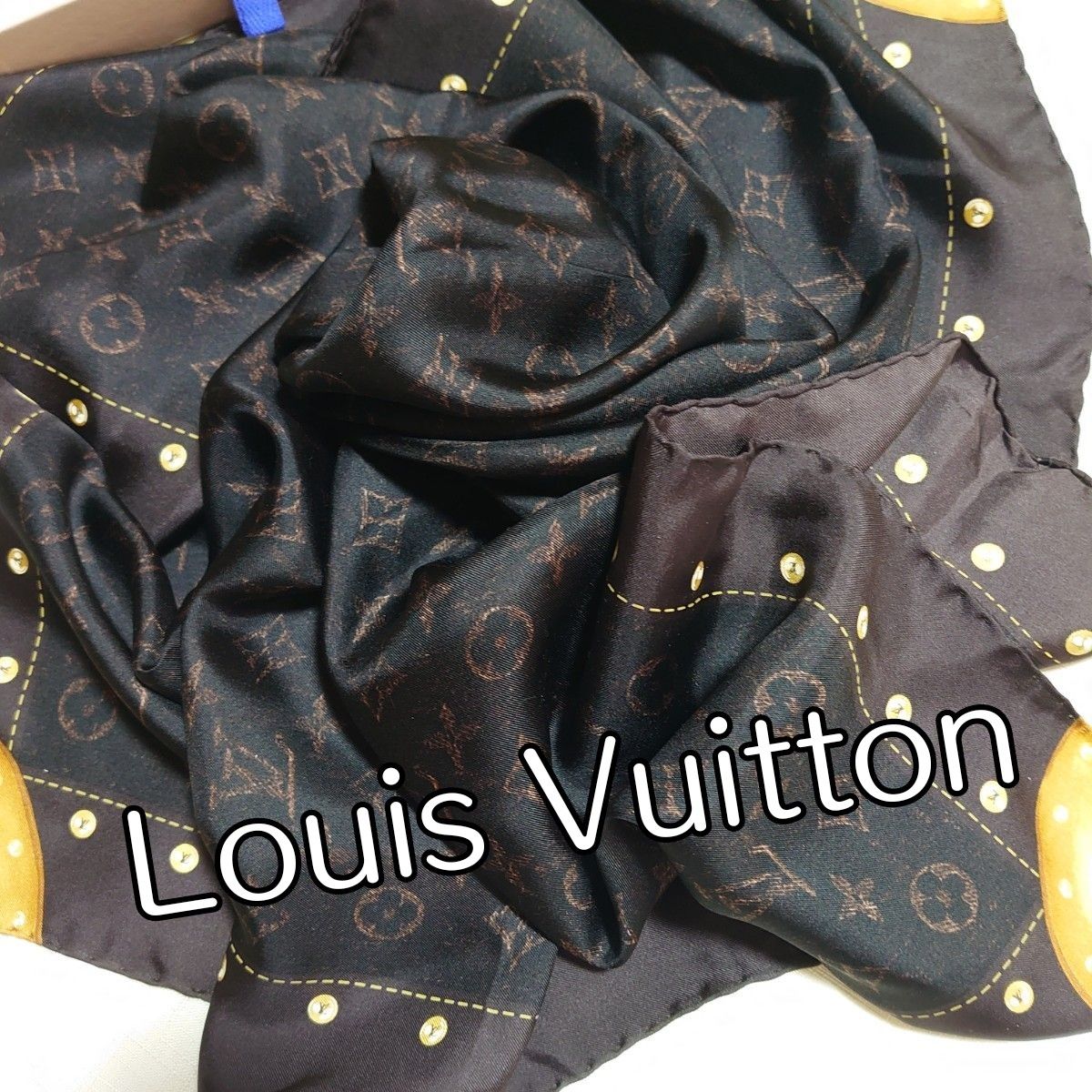 ■美品■Louis Vuitton ルイヴィトン■ モノグラム総柄シルク大判スカーフ■