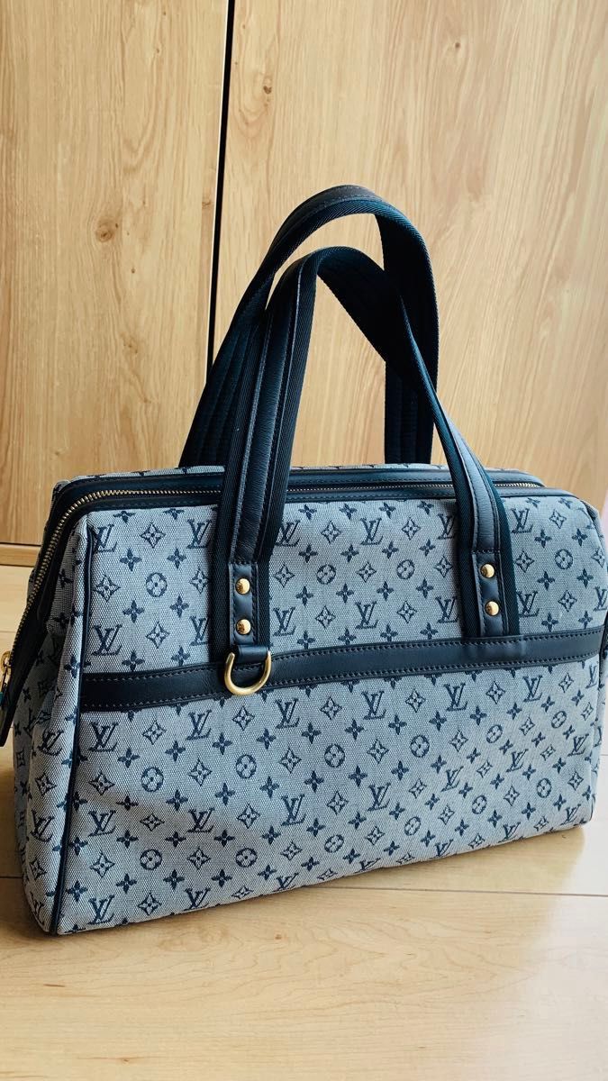 LOUIS VUITTON ルイ・ヴィトン　ハンドバック　ボストンバッグ　モノグラムミニ ジョゼ フィーヌ  ブルー　極美品