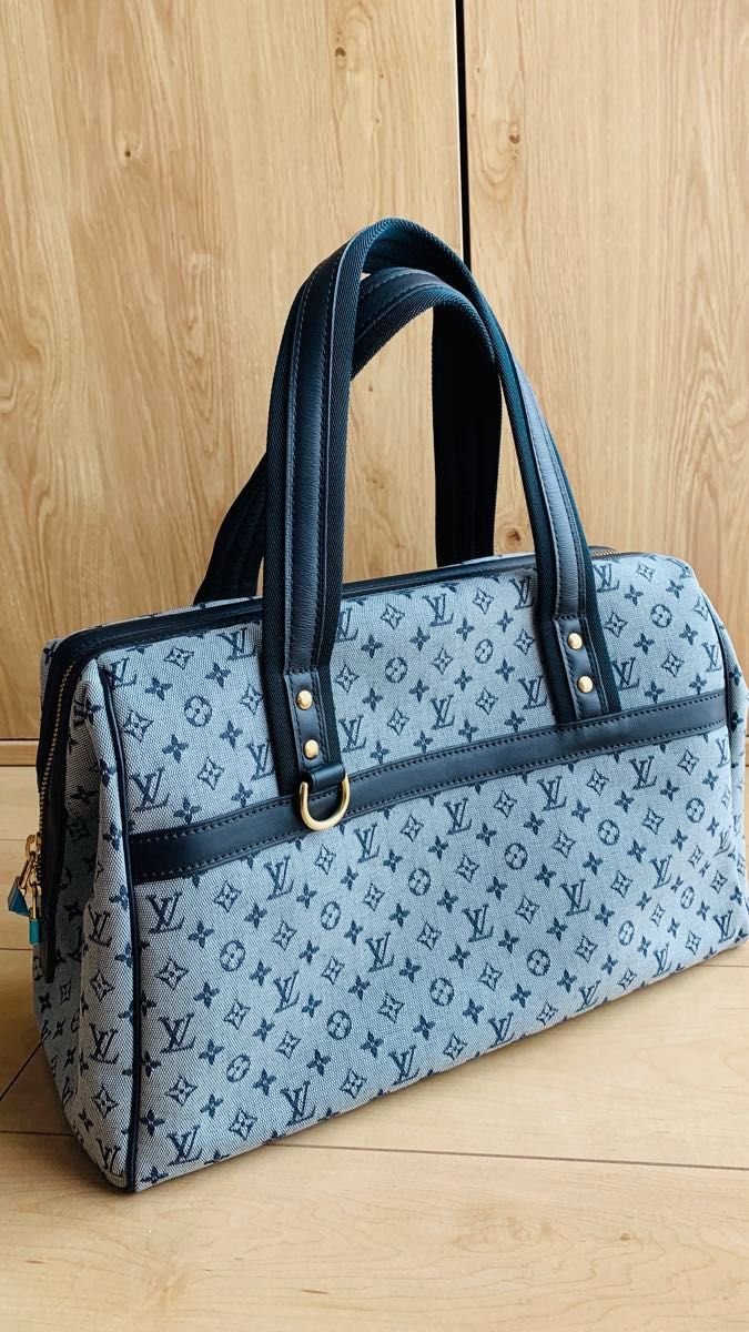 LOUIS VUITTON ルイ・ヴィトン　ハンドバック　ボストンバッグ　モノグラムミニ ジョゼ フィーヌ  ブルー　極美品