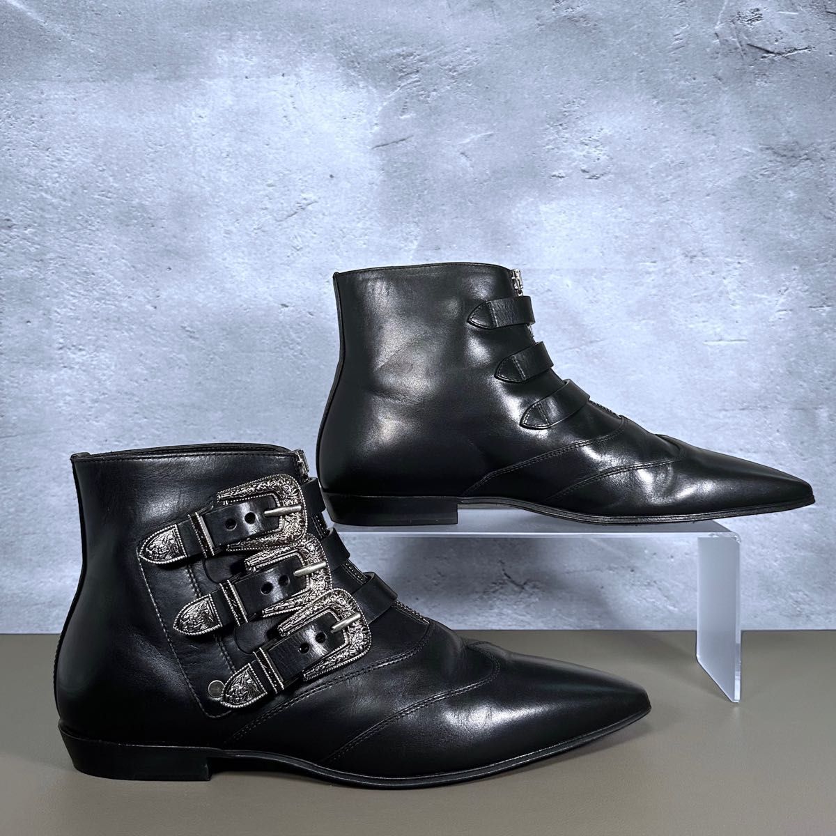 美品】 SAINT LAURENT サンローラン ブーツ ウエスタン ベルト 美品】 SAINT LAURENT サンローラン ブーツ ウエスタン ベルト