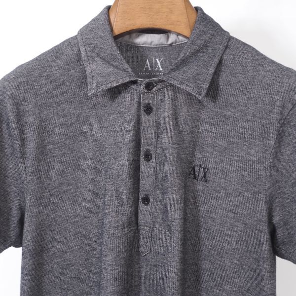 [ прекрасный товар ] Armani Exchange Armani Exchange 4-ZD134 темно-серый рубашка-поло S мужской 