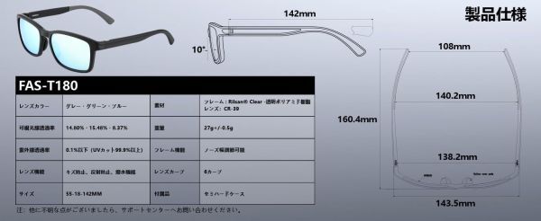 ゴメクサス J15 偏光サングラス スポーツ サングラス 偏光レンズ 釣り ハイキング ゴルフ ドライブ 曇り止め 撥水効果 専用ケース付き_画像8