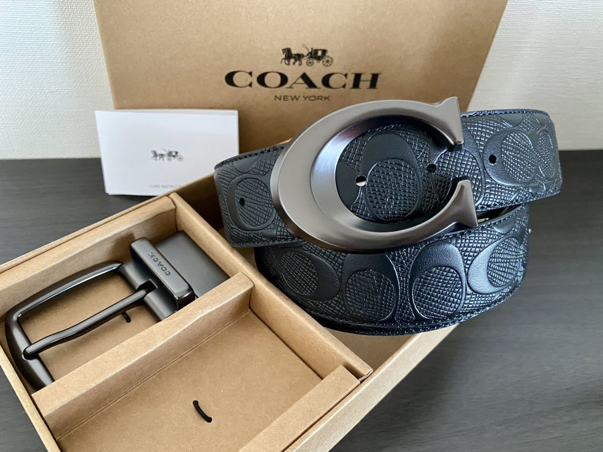 COACH コーチ　新品　リバーシブル　メンズベルト　正規品　フリーサイズ　ビジネス　社会人　紳士_画像4