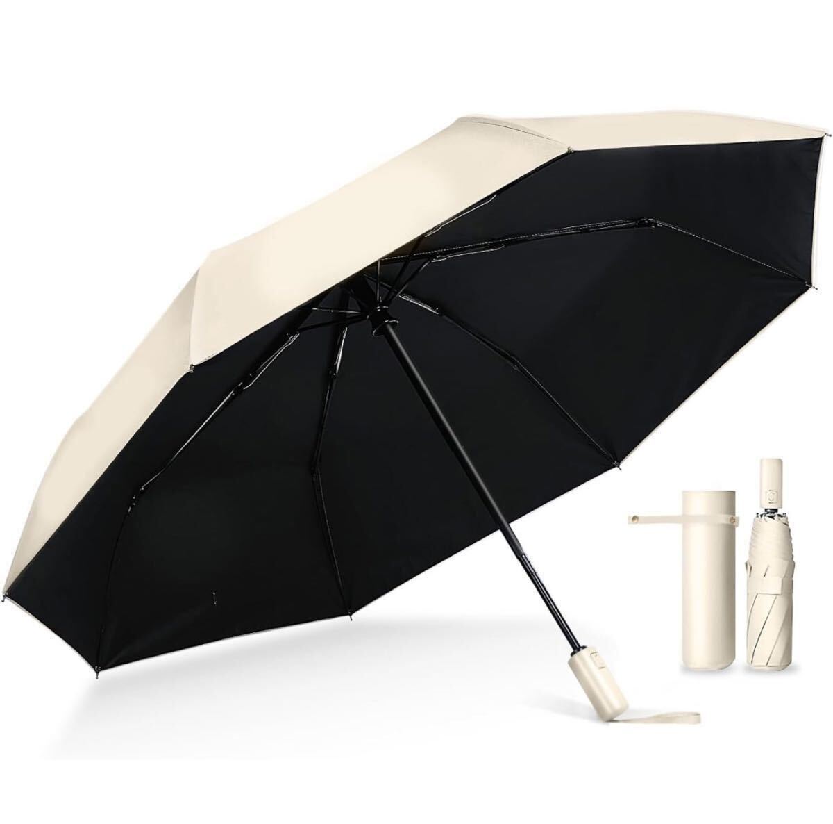 AB-2☆ 国内機関UVカット率100%認証 日傘 折りたたみ傘 完全遮光 晴雨兼用 男女兼用 ワンタッチ自動開閉 ザクラシックトーキョー の画像1