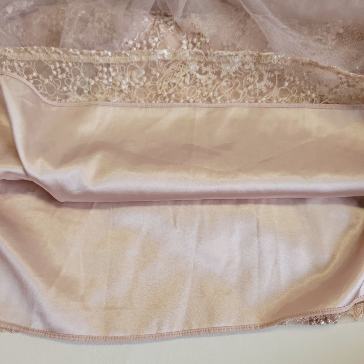 アサクラ チュール総レースワンピース 結婚式 ピンク スパンコール 38(M) ドリードール 発表会 オケージョンドレス 刺繍