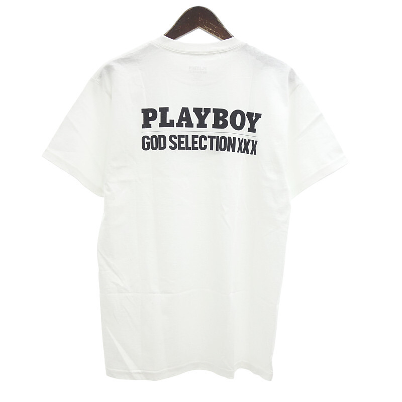 【特別価格】GOD SELECTION XXX × PLAYBOY プレイボーイ ボックス ロゴ プリント Tシャツ ホワイト メンズM_画像2