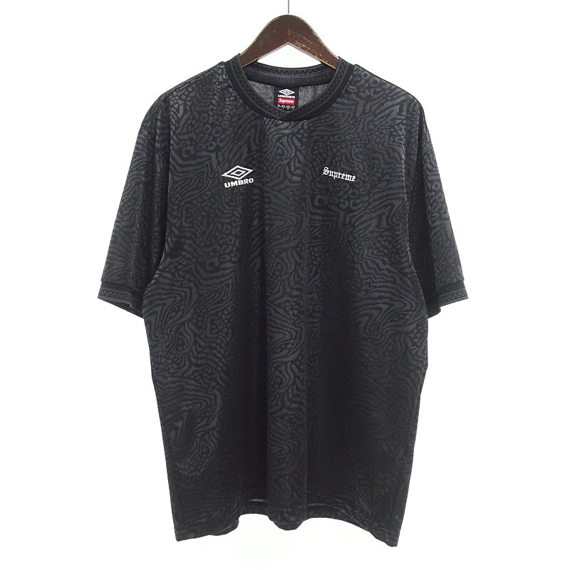 SUPREME × Umbro 23SS Jacquard Animal Print Tシャツ ブラック メンズXL_画像1